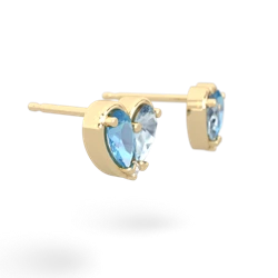 Blue Topaz 'Our Heart' 14K Yellow Gold earrings E5072