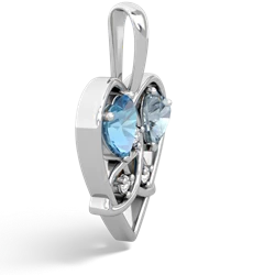 Blue Topaz Celtic Trinity Heart 14K White Gold pendant P5331