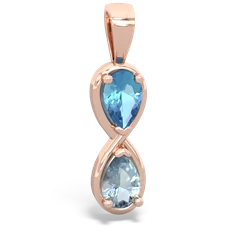 Blue Topaz Infinity 14K Rose Gold pendant P5050