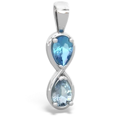 Blue Topaz Infinity 14K White Gold pendant P5050