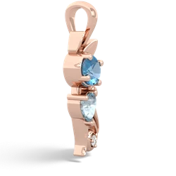 Blue Topaz Kitten 14K Rose Gold pendant P5780