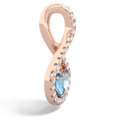 Blue Topaz Pave Twist 'One Heart' 14K Rose Gold pendant P5360