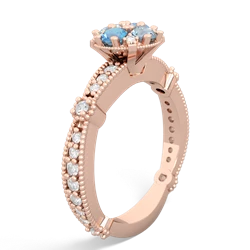 Blue Topaz Sparkling Tiara Cluster 14K Rose Gold ring R26293RD