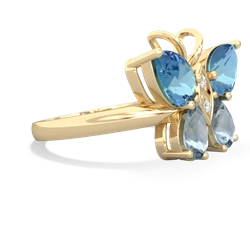 Blue Topaz Butterfly 14K Yellow Gold ring R2215