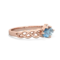 Blue Topaz Heart To Heart Braid 14K Rose Gold ring R5870