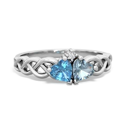 Blue Topaz Heart To Heart Braid 14K White Gold ring R5870