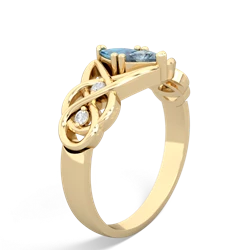 Blue Topaz Keepsake Celtic Knot 14K Yellow Gold ring R5300