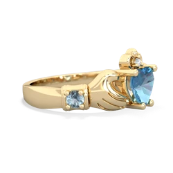 Blue Topaz Claddagh Keepsake 14K Yellow Gold ring R5245