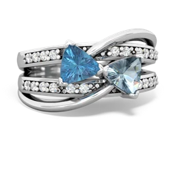 Blue Topaz Bowtie 14K White Gold ring R2360