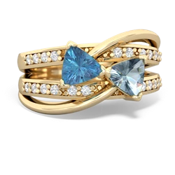 Blue Topaz Bowtie 14K Yellow Gold ring R2360