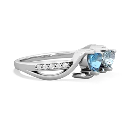 Blue Topaz Side By Side 14K White Gold ring R3090