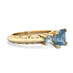 Blue Topaz Eternal Embrace Engagement 14K Yellow Gold ring C2001