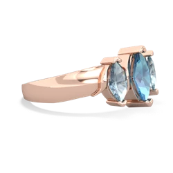 Blue Topaz Three Peeks 14K Rose Gold ring R2433