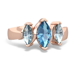 Blue Topaz Three Peeks 14K Rose Gold ring R2433