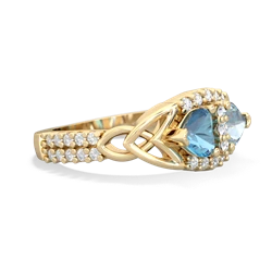 Blue Topaz Sparkling Celtic Knot 14K Yellow Gold ring R2645