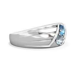 Blue Topaz Men's Streamline 14K White Gold ring R0460