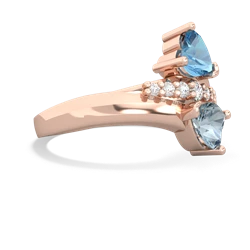 Blue Topaz Heart To Heart 14K Rose Gold ring R2064