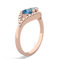 Blue Topaz Mother And Child 14K Rose Gold ring R3010