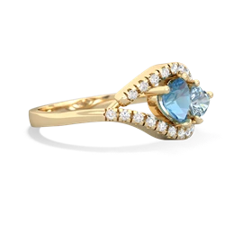 Blue Topaz Mother And Child 14K Yellow Gold ring R3010