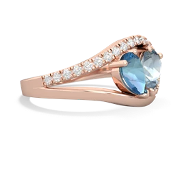 Blue Topaz Nestled Heart Keepsake 14K Rose Gold ring R5650