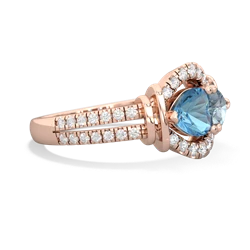 Blue Topaz Art-Deco Keepsake 14K Rose Gold ring R5630