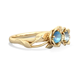 Blue Topaz Rose Garden 14K Yellow Gold ring R5510