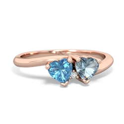 Blue Topaz Sweethearts 14K Rose Gold ring R5260