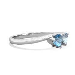 Blue Topaz Sweethearts 14K White Gold ring R5260