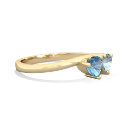 Blue Topaz Sweethearts 14K Yellow Gold ring R5260