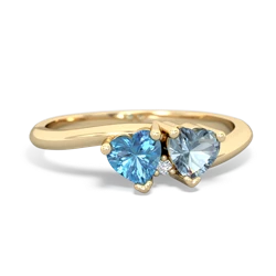 Blue Topaz Sweethearts 14K Yellow Gold ring R5260