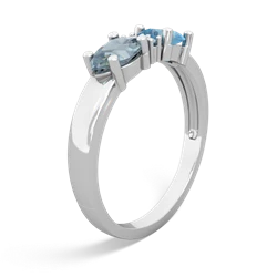 Blue Topaz Pear Bowtie 14K White Gold ring R0865