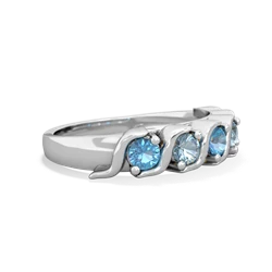 Blue Topaz Anniversary Band 14K White Gold ring R2089