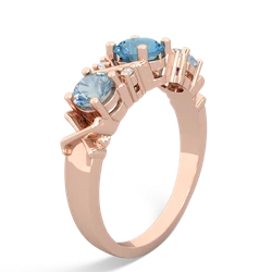 Blue Topaz Hugs And Kisses 14K Rose Gold ring R5016