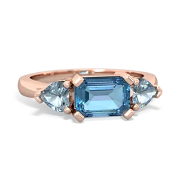 Blue Topaz Three Stone 14K Rose Gold ring R5235