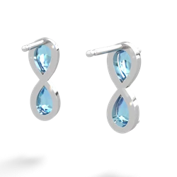 Blue Topaz Infinity 14K White Gold earrings E5050