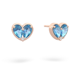 Blue Topaz 'Our Heart' 14K Rose Gold earrings E5072