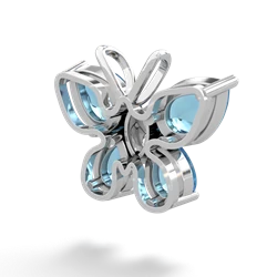 Blue Topaz Butterfly 14K White Gold pendant P2215