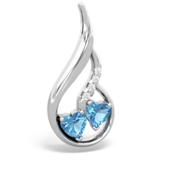 Blue Topaz Keepsake Curves 14K White Gold pendant P5450