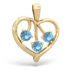 Onyx Glowing Heart 14K Yellow Gold pendant P2233