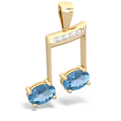 Blue Topaz Color Of Music 14K Yellow Gold pendant P3334