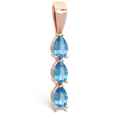 White Topaz Dew Drops 14K Rose Gold pendant P2251