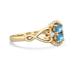 Blue Topaz Love Nest 14K Yellow Gold ring R5860