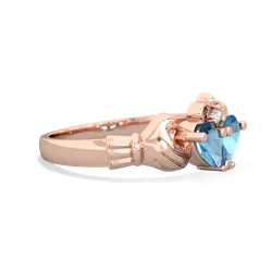 Blue Topaz 'Our Heart' Claddagh 14K Rose Gold ring R2388