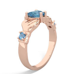 Aquamarine Claddagh Keepsake 14K Rose Gold ring R5245