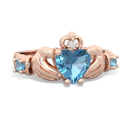 White Topaz Claddagh Keepsake 14K Rose Gold ring R5245