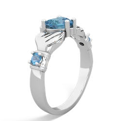 Opal Claddagh Keepsake 14K White Gold ring R5245