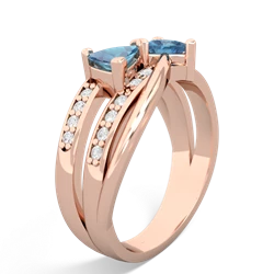 Blue Topaz Bowtie 14K Rose Gold ring R2360