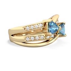 Blue Topaz Bowtie 14K Yellow Gold ring R2360