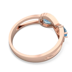 Blue Topaz Diamond Infinity 14K Rose Gold ring R5390