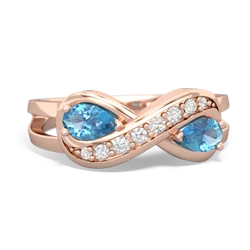 Blue Topaz Diamond Infinity 14K Rose Gold ring R5390